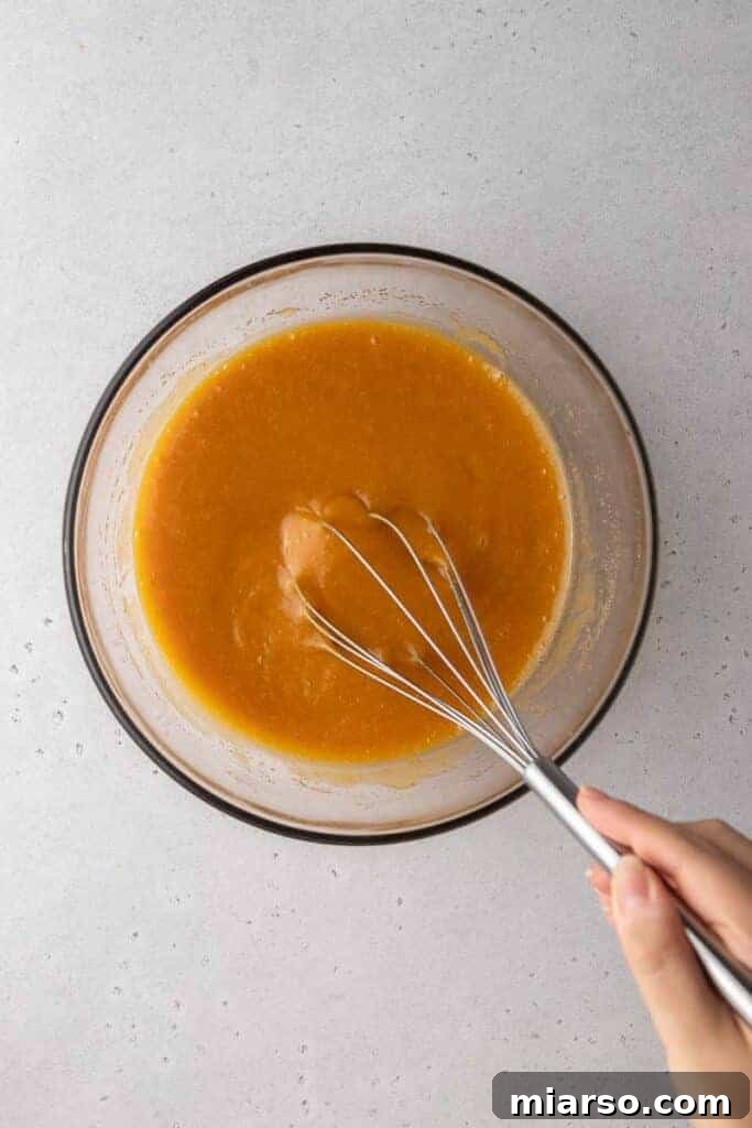 Wet ingredients in a bowl