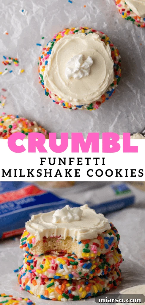 Vibrant Crumbl Funfetti Milkshake Cookies on a baking sheet, ready to be enjoyed.