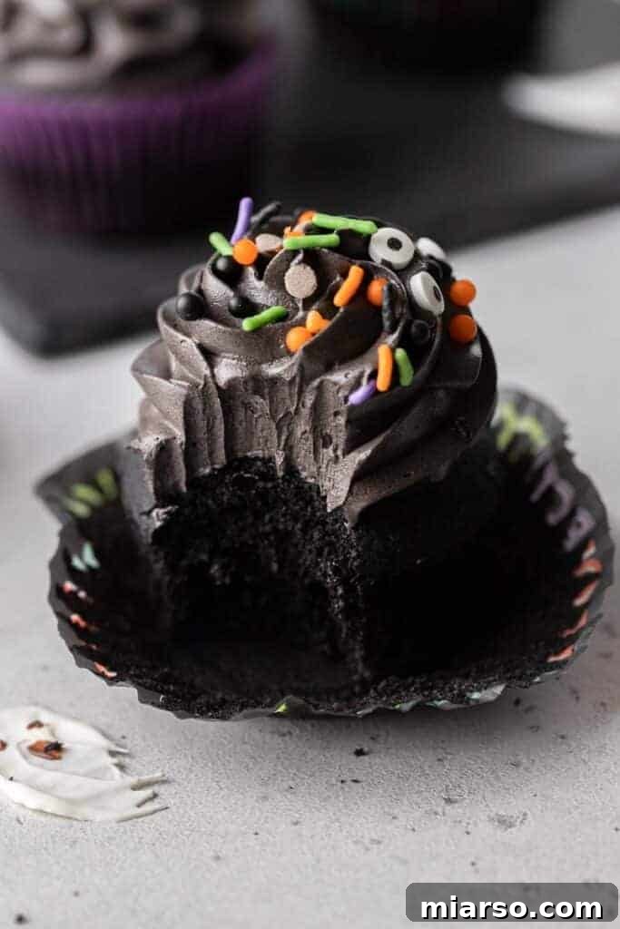 Midnight Velvet Monster Cupcakes 15 Black velvet cupcake