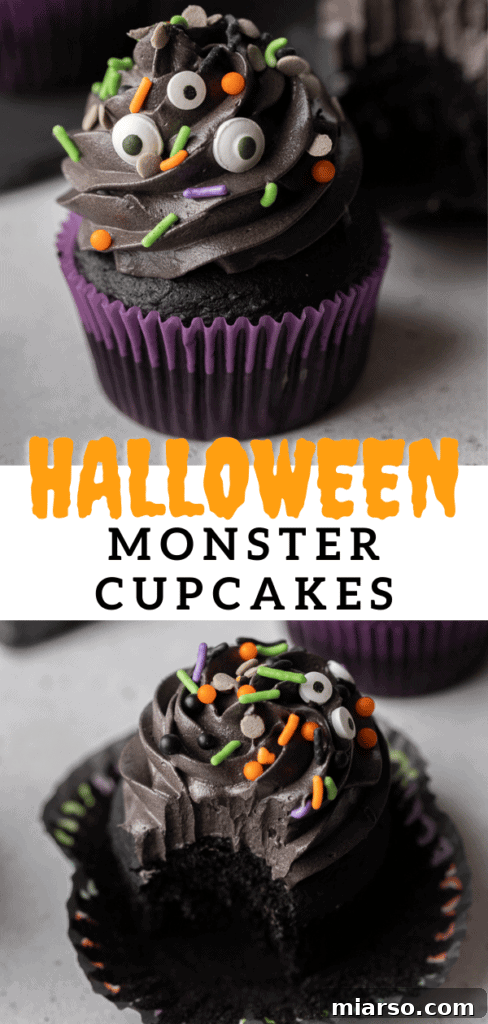Midnight Velvet Monster Cupcakes 21 black velvet monster cupcakes