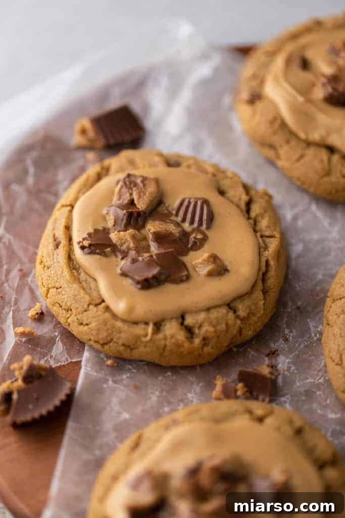 Crumbl's Ultimate Reese's Peanut Butter Cookie 7 Crum Reese's cup cookies