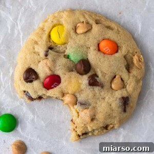 Overhead shot of freshly baked Crumbl Monster Cookies