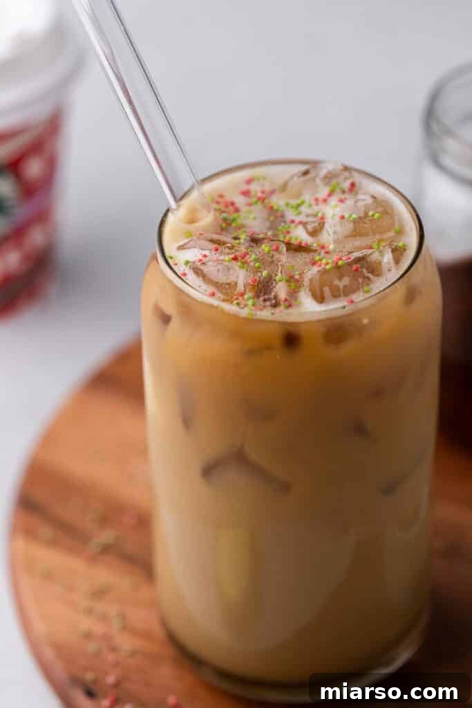Sweet Almond Sugar Cookie Bliss Starbucks Style 8 Another beautiful shot of the Starbucks Sugar Cookie Almond Milk Latte, ready to be enjoyed.