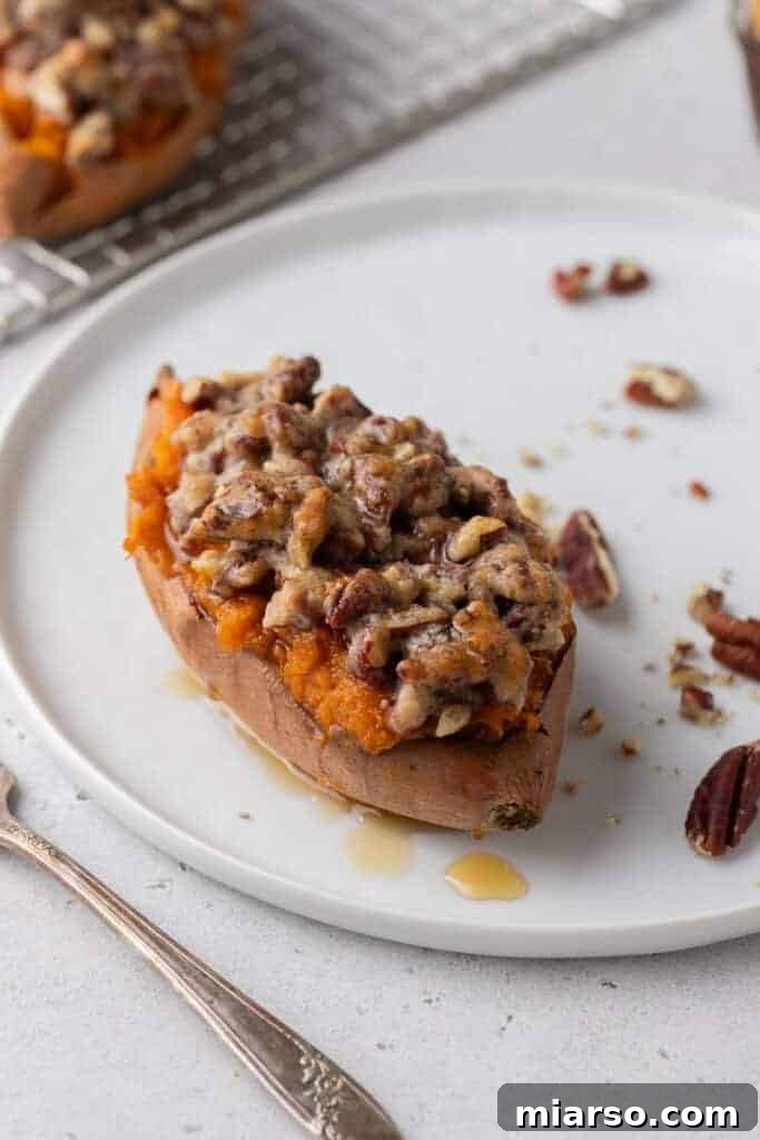 Pecan pie sweet potatoes, a creative twist for Thanksgiving.