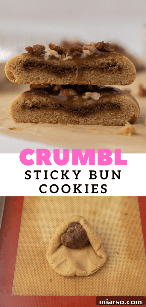 Crumbl Sticky Bun Cookie Perfection 17 Crumbl Sticky bun cookies with rich topping