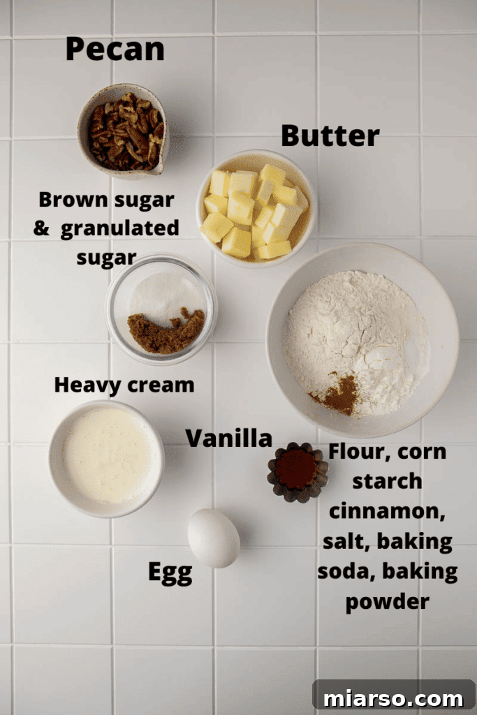 Crumbl Sticky Bun Cookie Perfection 3 Crumbl sticky bun cookies ingredients laid out