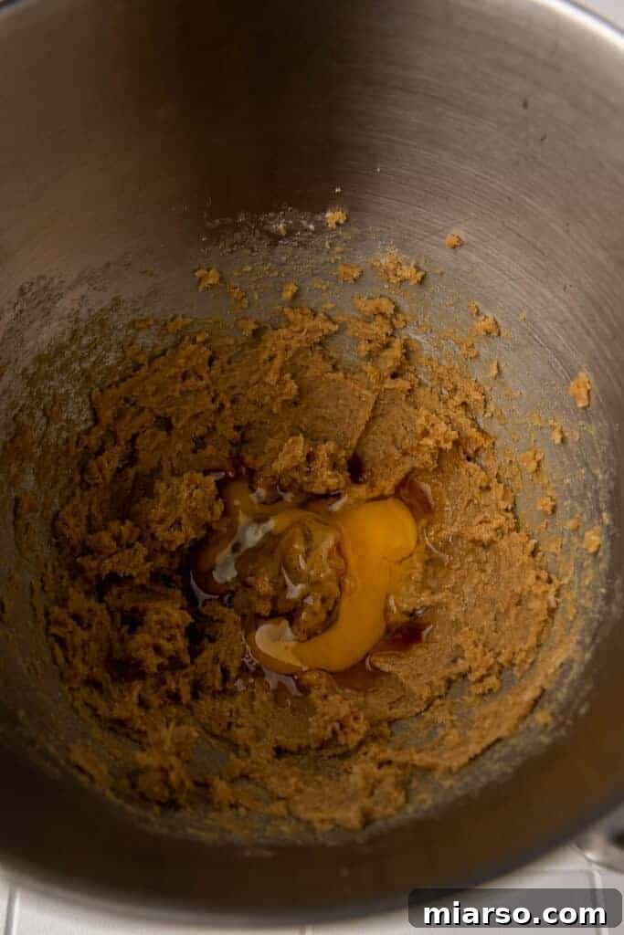 Crumbl Sticky Bun Cookie Perfection 4 Creamed butter and sugar in mixing bowl