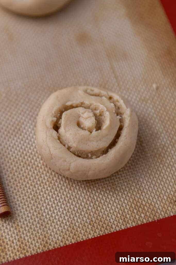 Cookie dough on baking sheet