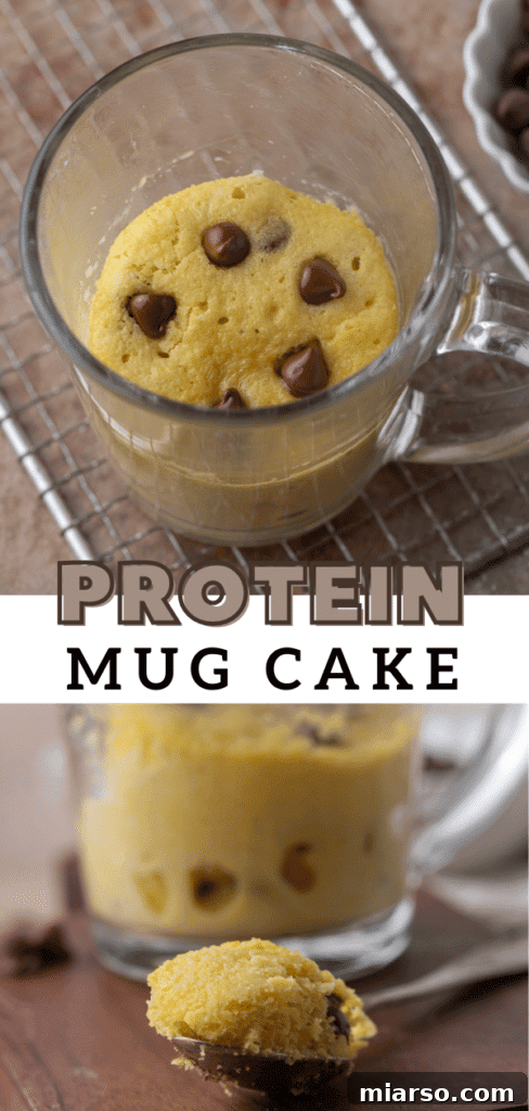 Another pin image for a healthy protein mug cake, perfect for quick snacks.