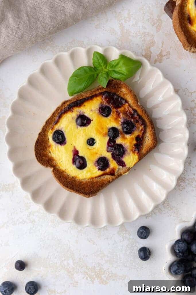 Air fryer yogurt toast with berries and honey