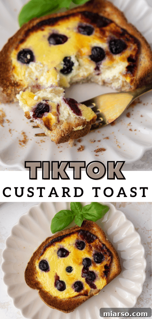 Final Pinterest image for TikTok Custard Toast