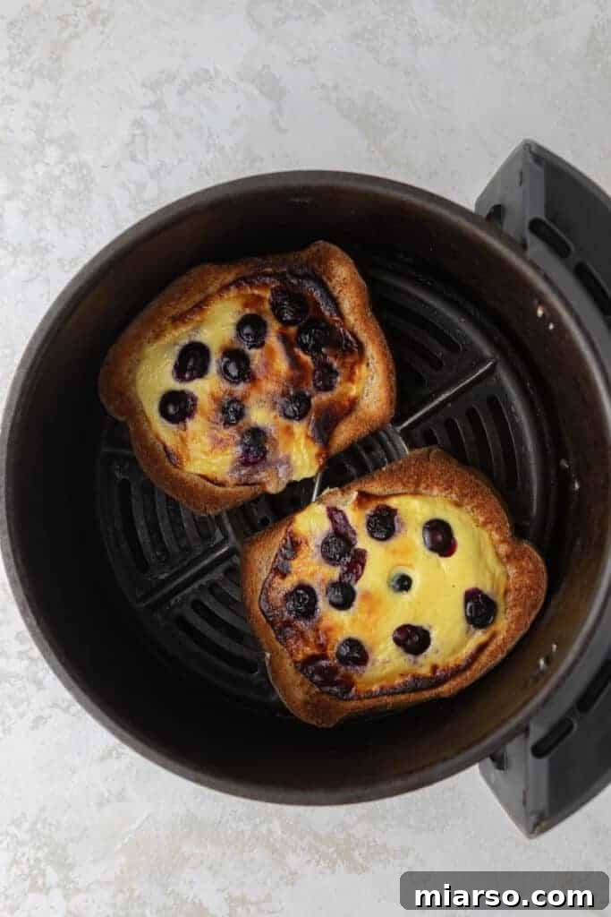 Yogurt toast cooking in air fryer