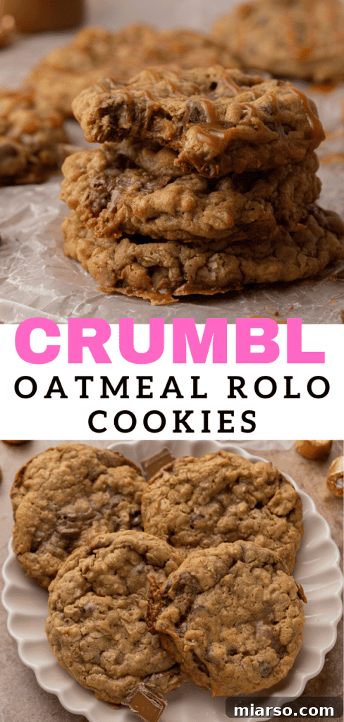 Crumbl Rolo cookies for pinning on Pinterest