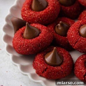 Hershey's red velvet blossoms on a plate