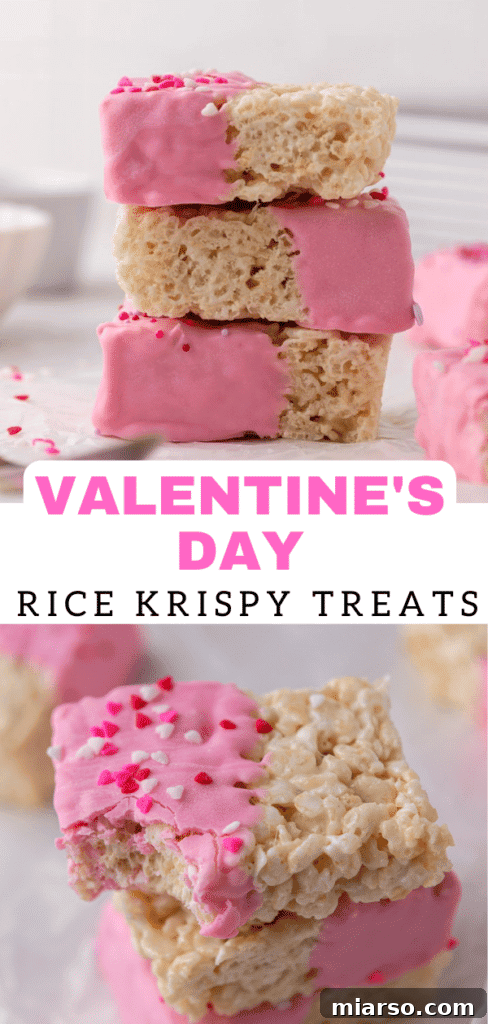 Valentine's day Chocolate coated rice krispie treats