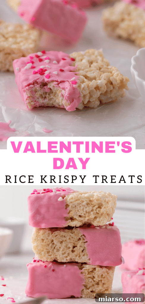 Valentine's day Chocolate coated rice krispie treats