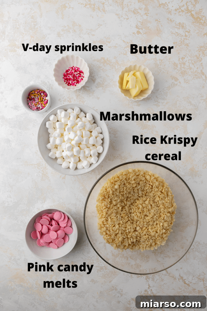 Valentine's day rice krispy treats