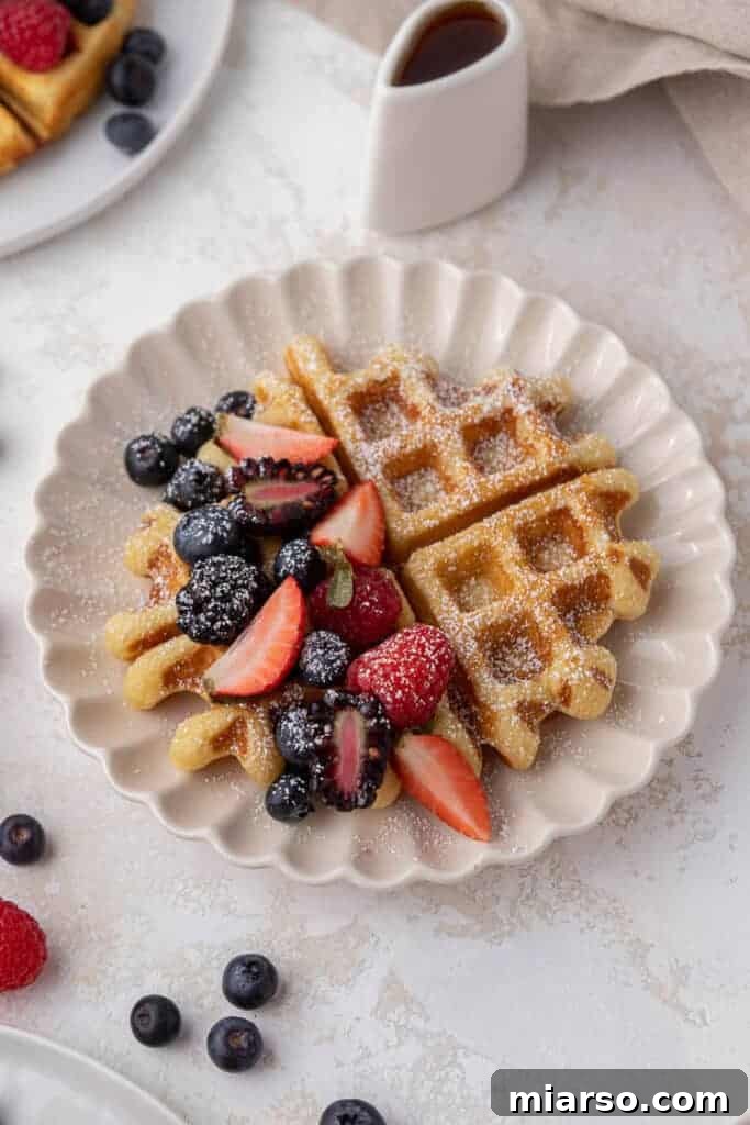 Simply Perfect Buttermilk Waffles 9 Buttermilk waffle topped with fresh berries
