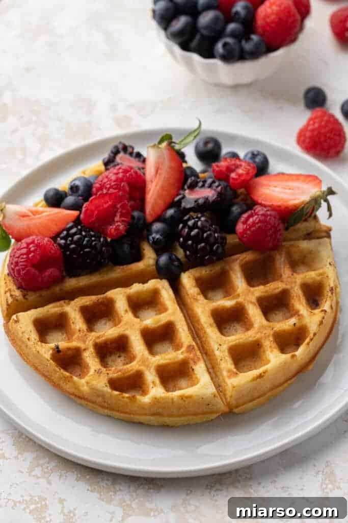 Simply Perfect Buttermilk Waffles 10 Buttermilk waffles topped with an assortment of fresh berries