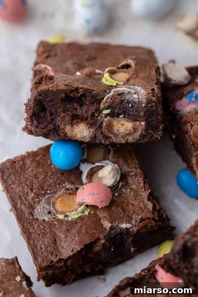 Thick fudgy easter brownies