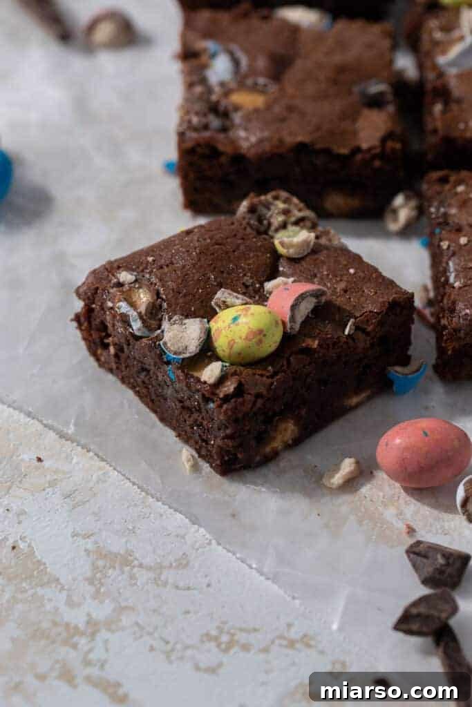 Mini egg brownie slice
