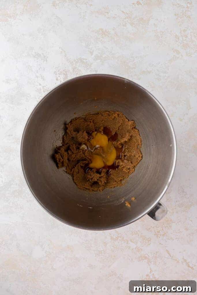 Step 1: Creamed butter and sugar in a mixing bowl for the chocolate cookie dough.