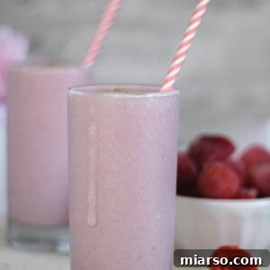 Pink valentine's day smoothie for two!