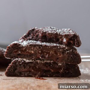 Stacked molten lava cookies
