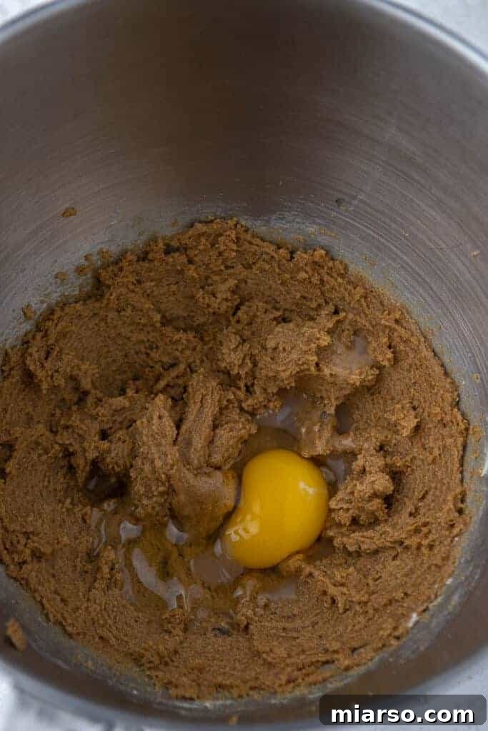 Creamed butter and egg mixture
