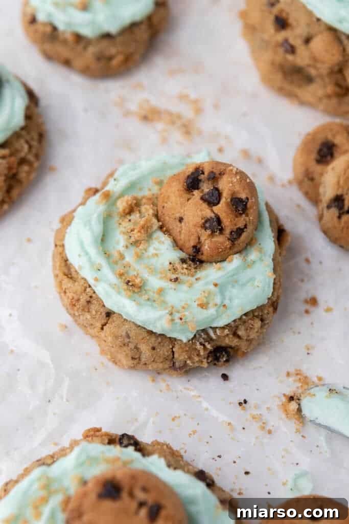Crumbl Blue Monster Cookies with Chips Ahoy ready to eat