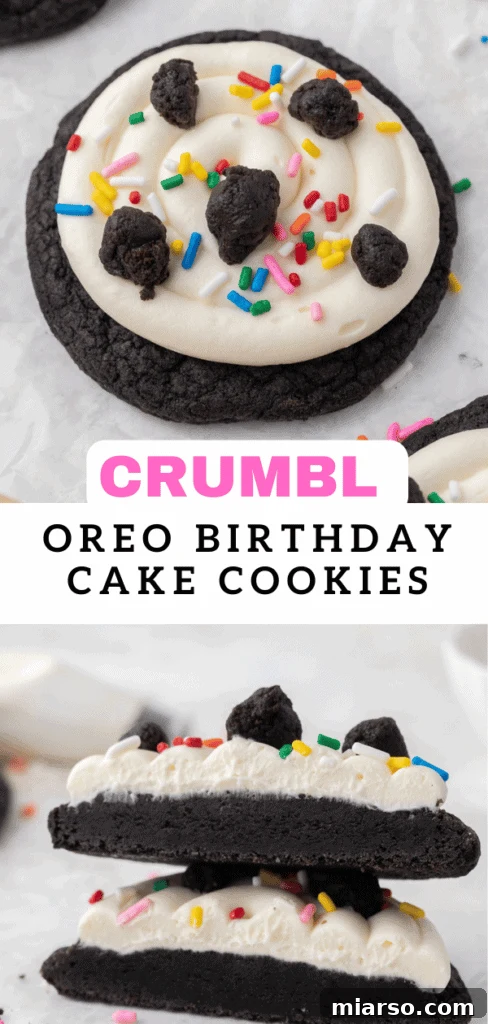 Crumbl Oreo birthday cake cookies