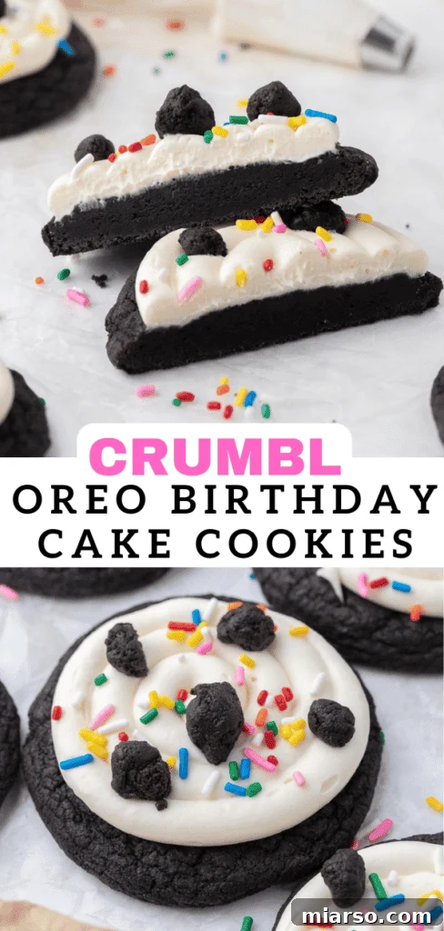 Crumbl Oreo birthday cake cookies