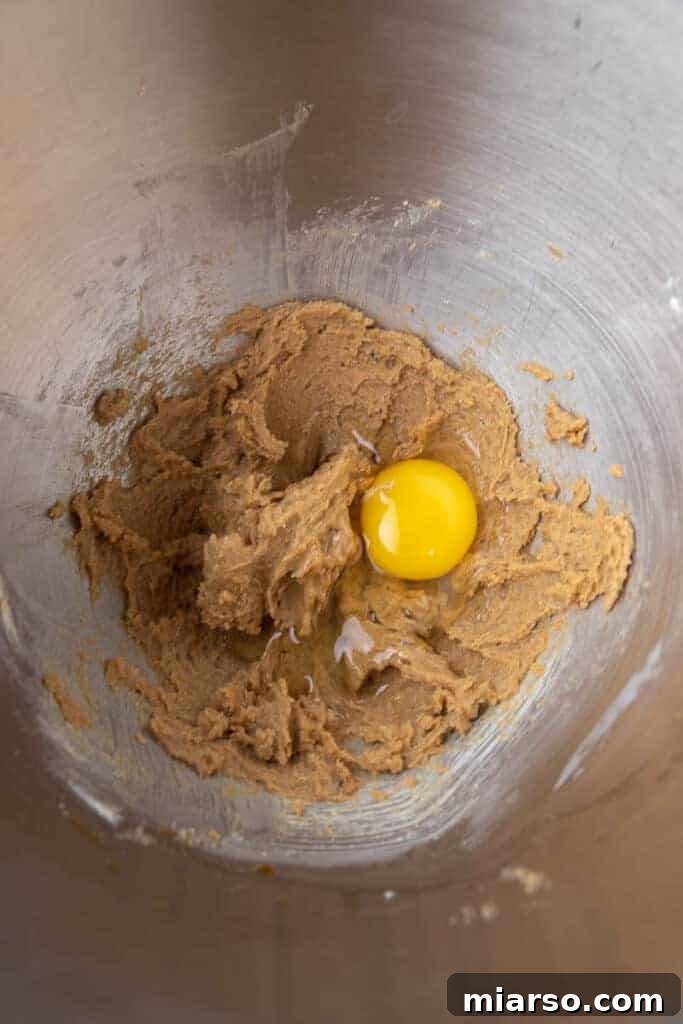Creamed butter and sugar in mixing bowl