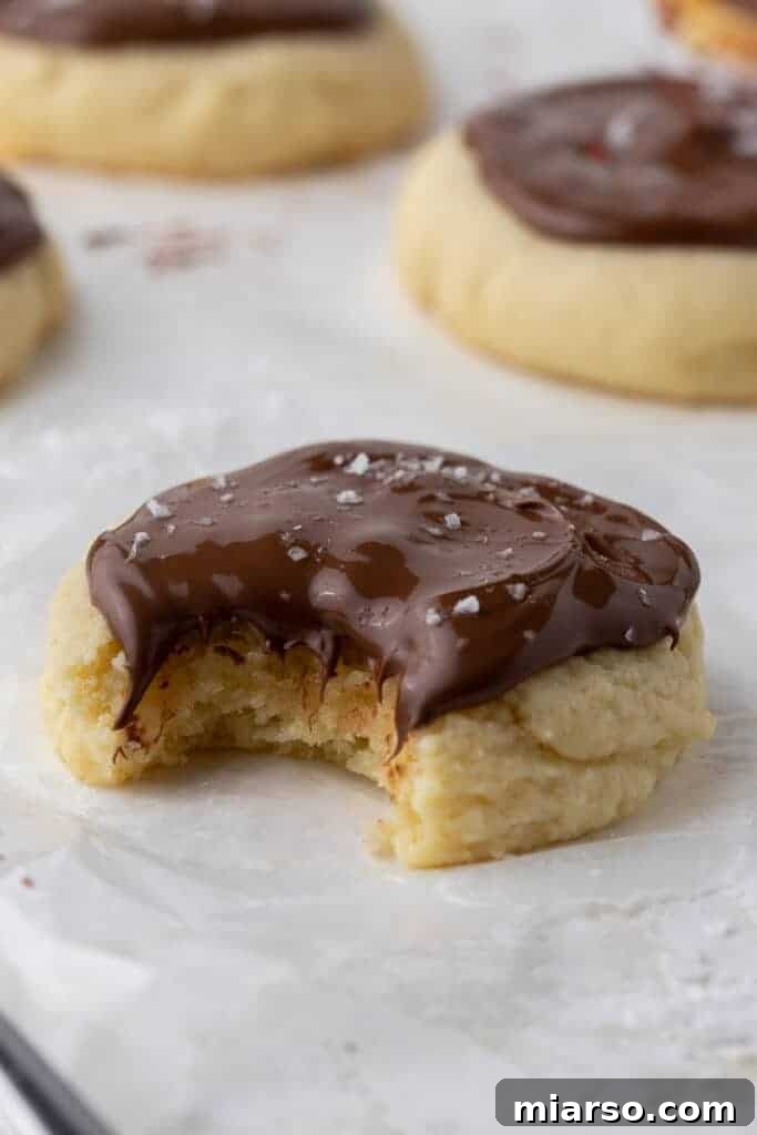 Close up of hazelnut sugar cookies with nutella and sea salt