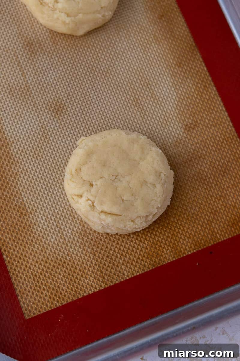 cookie dough on baking sheet