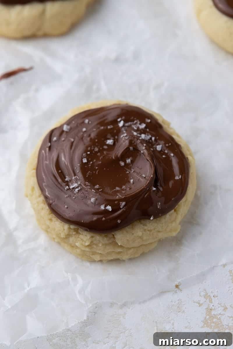 sugar cookie with nutella on top