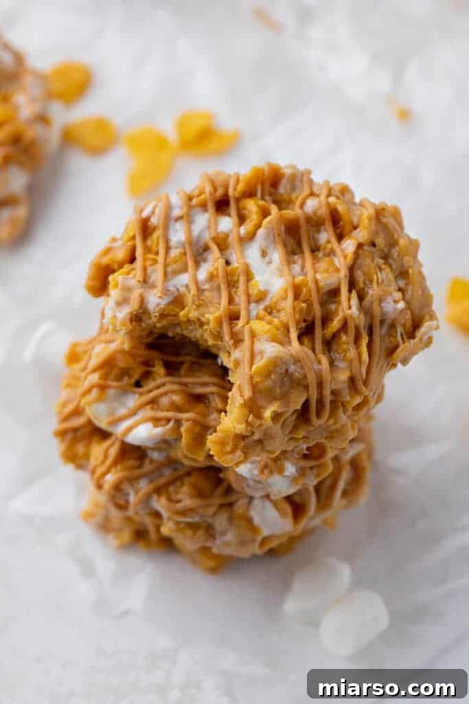 Crumbl No bake marshmallow peanut butter cornflake cookies 