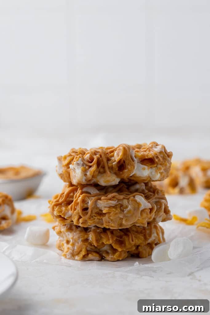 No bake cornflake cookie stack