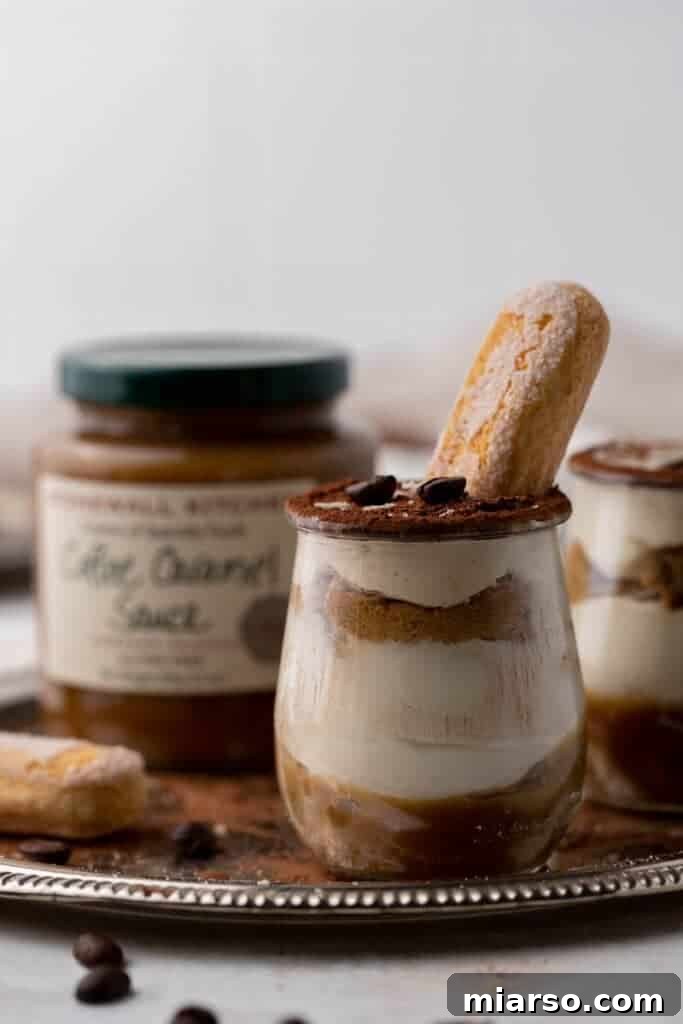 Delightful Lazy Girl Caramel Tiramisu Cups - A Caramel Macchiato Inspired Dessert