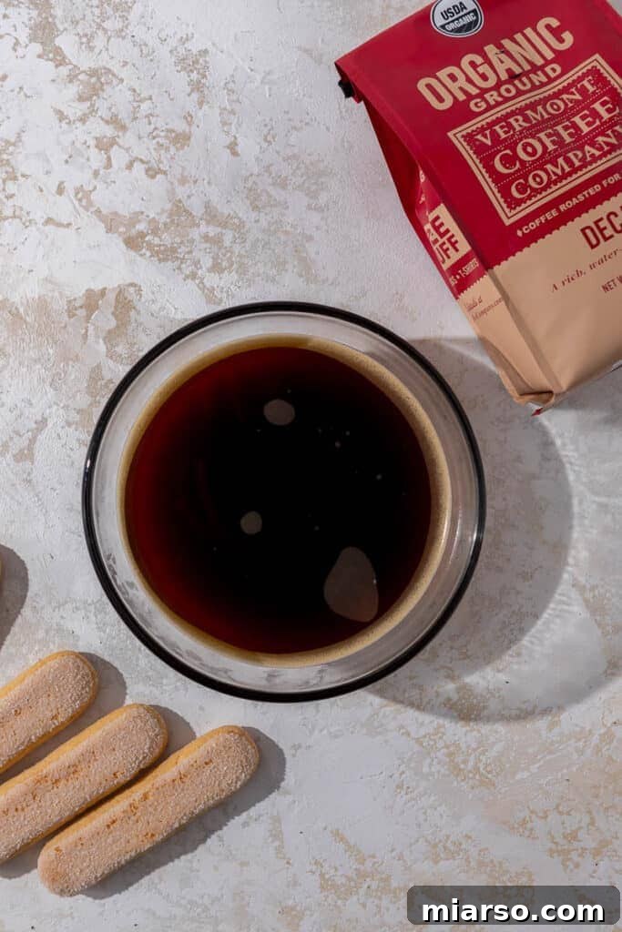 Strong coffee for tiramisu