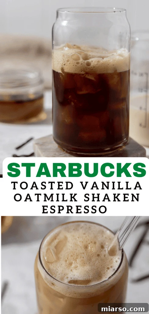 Iced Toasted Vanilla Oatmilk Shaken Espresso Starbucks copycat