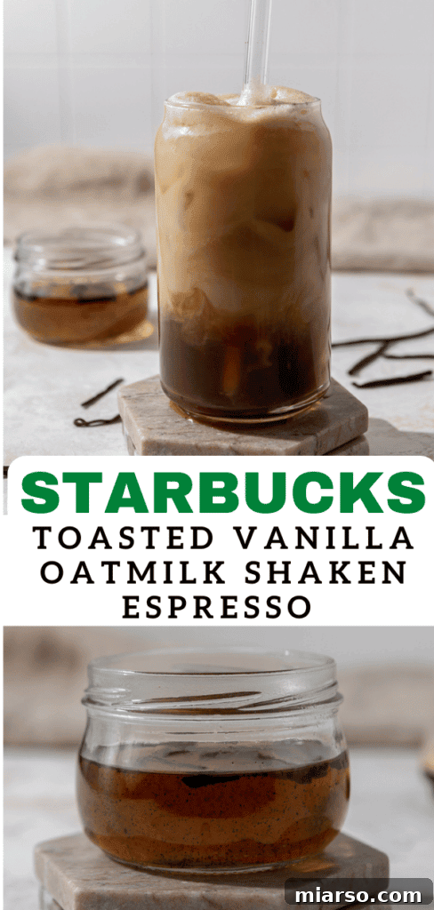 Iced Toasted Vanilla Oatmilk Shaken Espresso Starbucks copycat