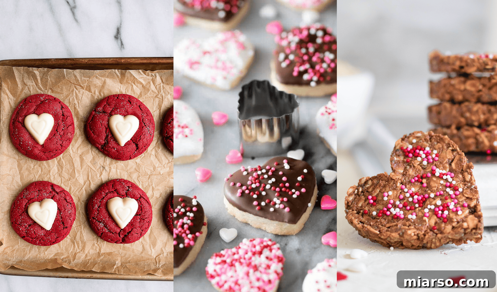 A beautifully decorated collection of Valentine's Day cookies