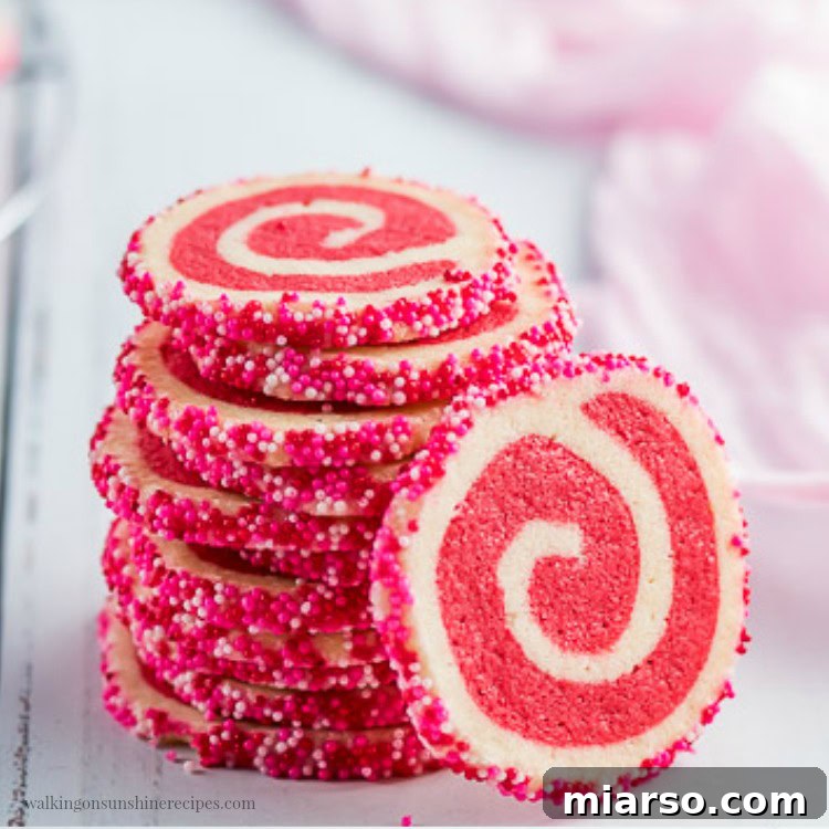 Beautifully baked Valentine's Day swirl cookies