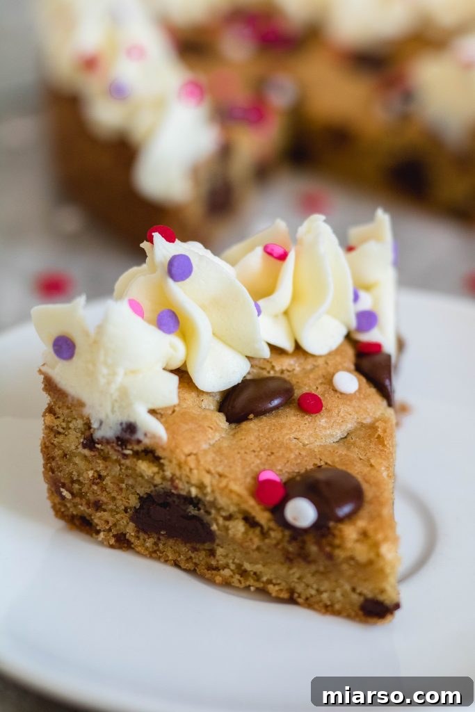 Close-up of the best Valentine's Day cookie cake