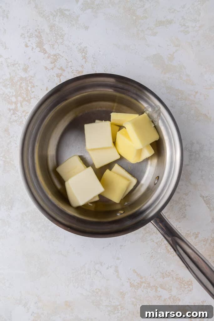 Butter melting in a saucepan