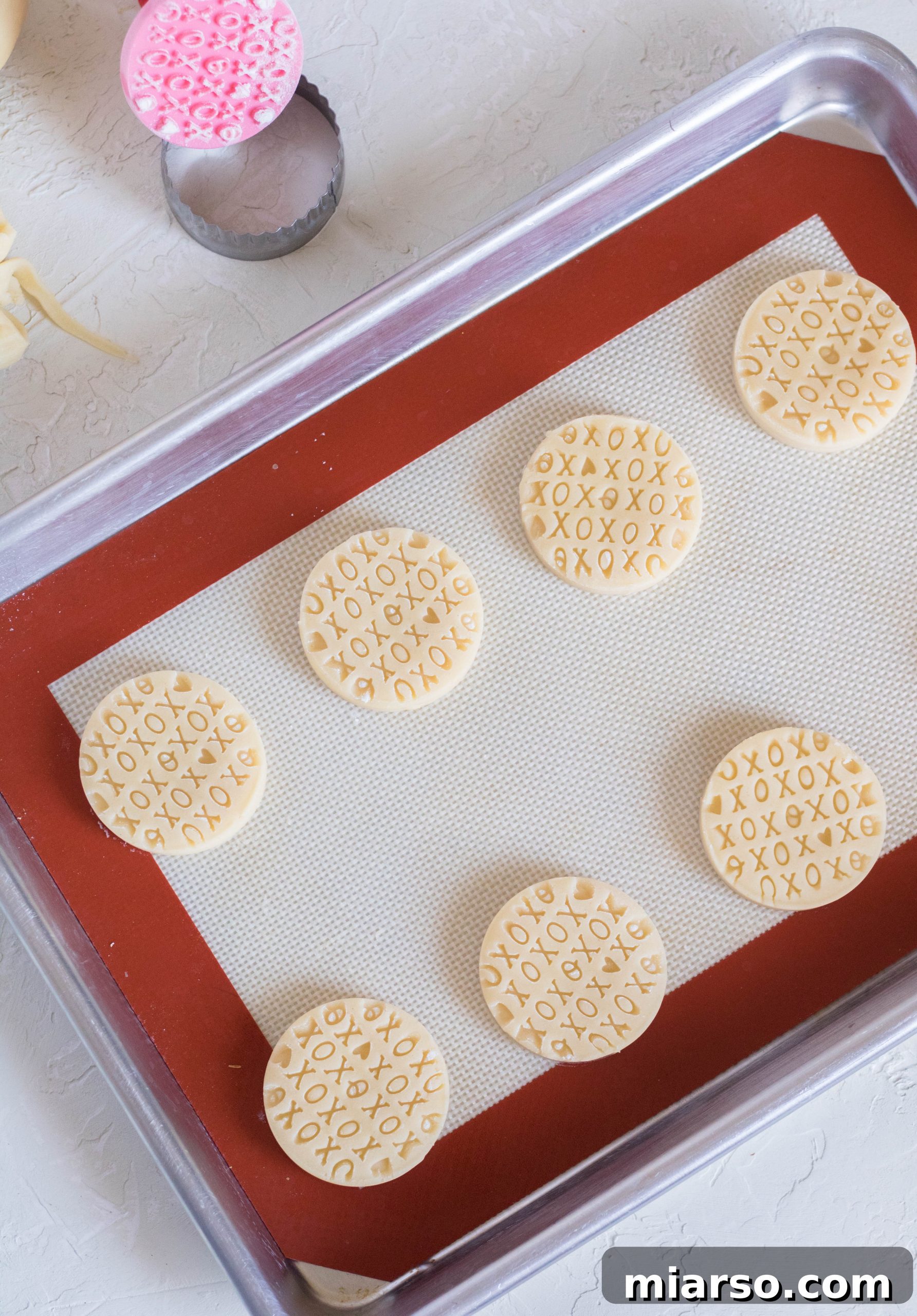 shortbread cookies chilling in freezer