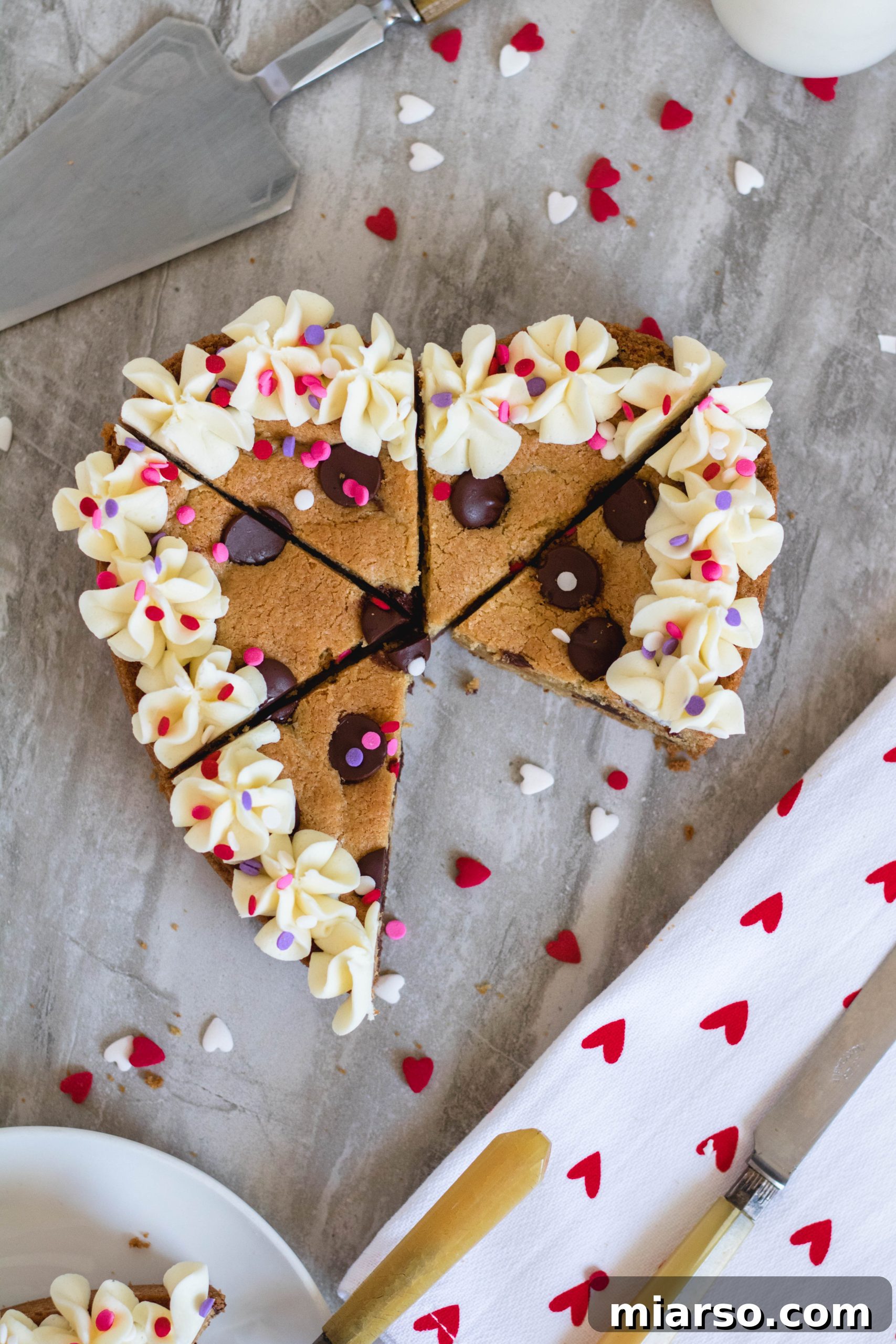 Valentines Day Heart Cookie Cake for Two 24 Heart Valentine's Day Cookie Cake for two