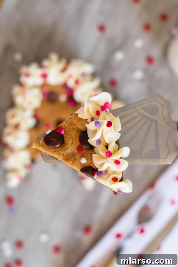 Valentines Day Heart Cookie Cake for Two 4 Chocolate chip heart cookie cake dessert for two