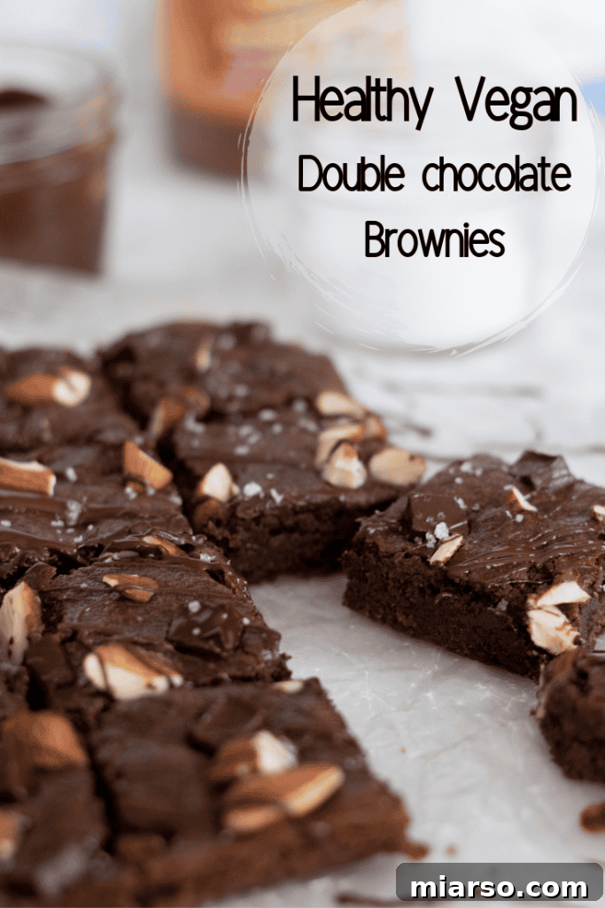 Healthy vegan double chocolate brownies Pinterest